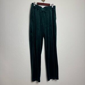Cable & Gauge Velour Pull On Emerald Green Straight Leg‎ Pant